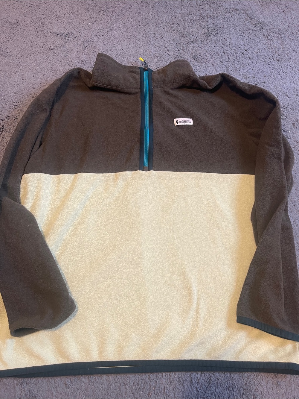 Cotopaxi  Two-Tone Half-Zip Fleece Pullover - Olive & Cream